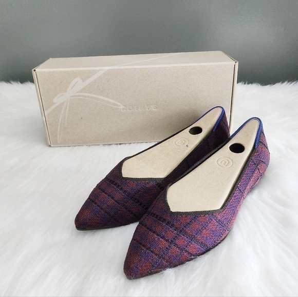 *NIB* Rothy's The Point in Cranberry Plaid - Picture 2 of 11